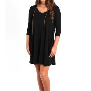 Black piko dress